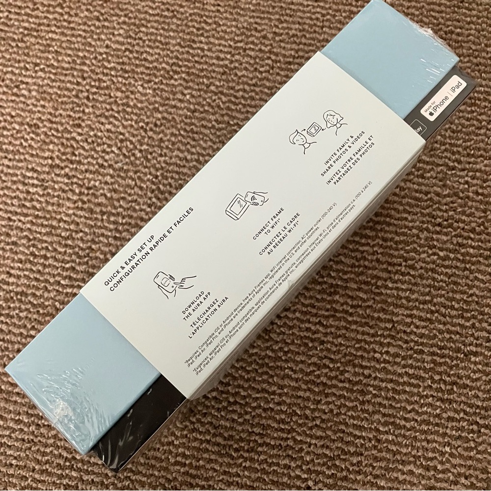 AURA Digital Photos Frame Carver Mat 10" GRAVEL WITH WHITE MAT NEW Sealed Box - Picture 9 of 13